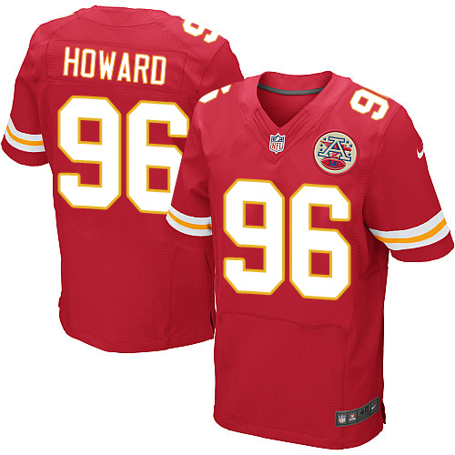 Men's Elite Jaye Howard Nike Jersey Red Home - #96 NFL Kansas City Chiefs